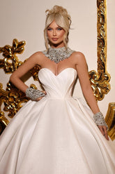 Ivory Sweetheart Ball Gown Wedding Dress Satin